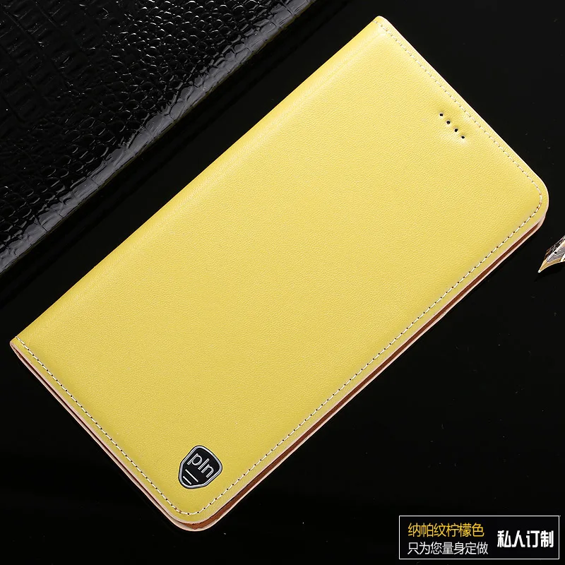 lemon Чехол из натуральной коровьей кожи для телефона lenovo Z5S Z5 Z6 Pro Lite, чехол с откидной подставкой, чехол для телефона, сумка - Цвет: lemon