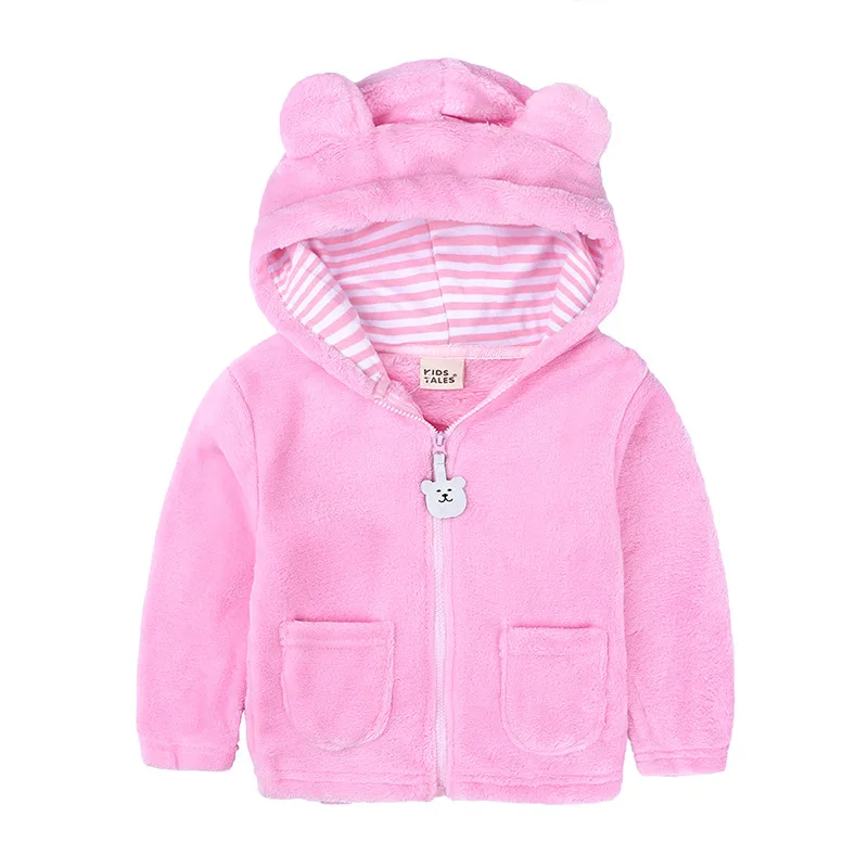 New Baby Boys Girls Wool Hooded Zipper Coat Outerwear 2020 Autumn Winter Kids Warm Soft Fleece Solid Jackets Children Clothing |