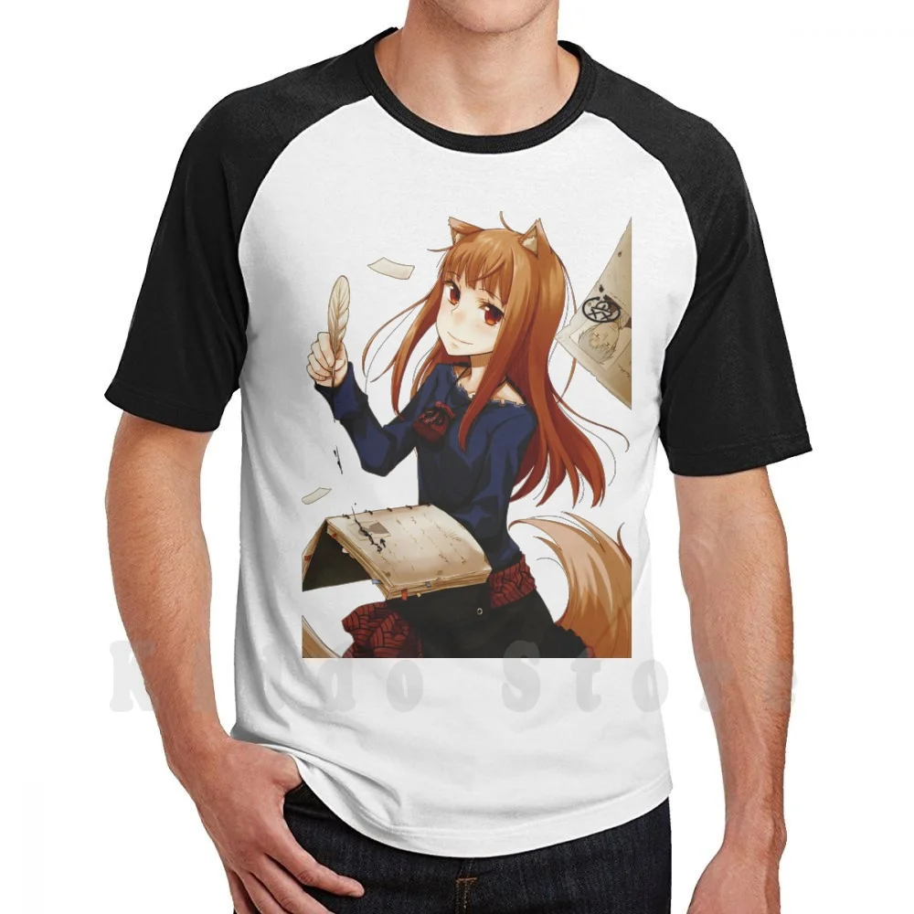 

Футболка Horo Spice And Wolf, сделай сам, большой размер, 100% хлопок, Спайс и волк, Ookami, To Koushinryou Holo Horo Wisewolf Of Yoitsu Wheaten