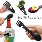 1 предмет мульти-функциональный вилка комбинированных ложек и вилок Пикник лагерь бутылкаконсервный нож Нержавеющаясталь вилка Ножи ложка для отдыха на открытом воздухе, инструмент для кемпинга, 3,5 х 18 см