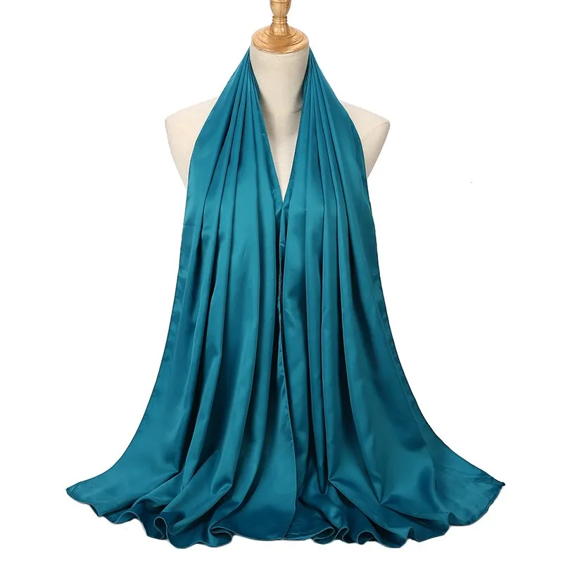 

New Arrival Smooth Matt Color Satin Scarf Shawls Plain Solider Colors Satin Hijab Muslim Scarves/Scarf 32 Colors for Choose