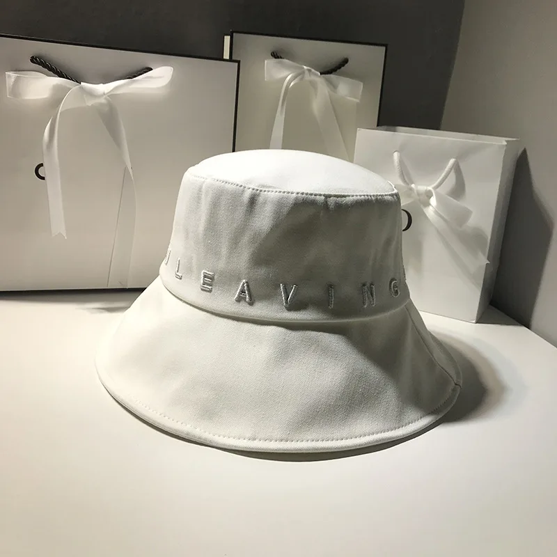 

Japanese three-dimensional letter embroidered Fisherman Hat Women's summer Korean fashion casual sunscreen basin hat