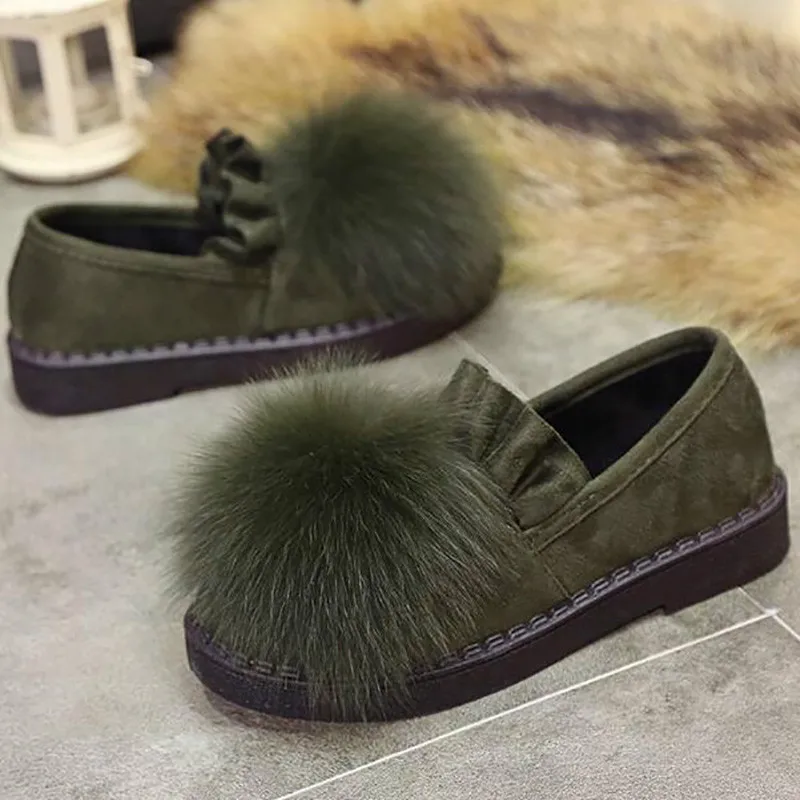 Женская Теплая обувь на толстой подошве Сезон осень зима Модная женская из флока