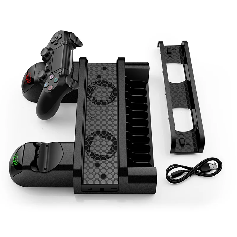 ps4 ps4 pro ps4 slim console vertical stand 2 controller charging dock 2 cooling fan 10 games storage for sony playstation 4 free global shipping