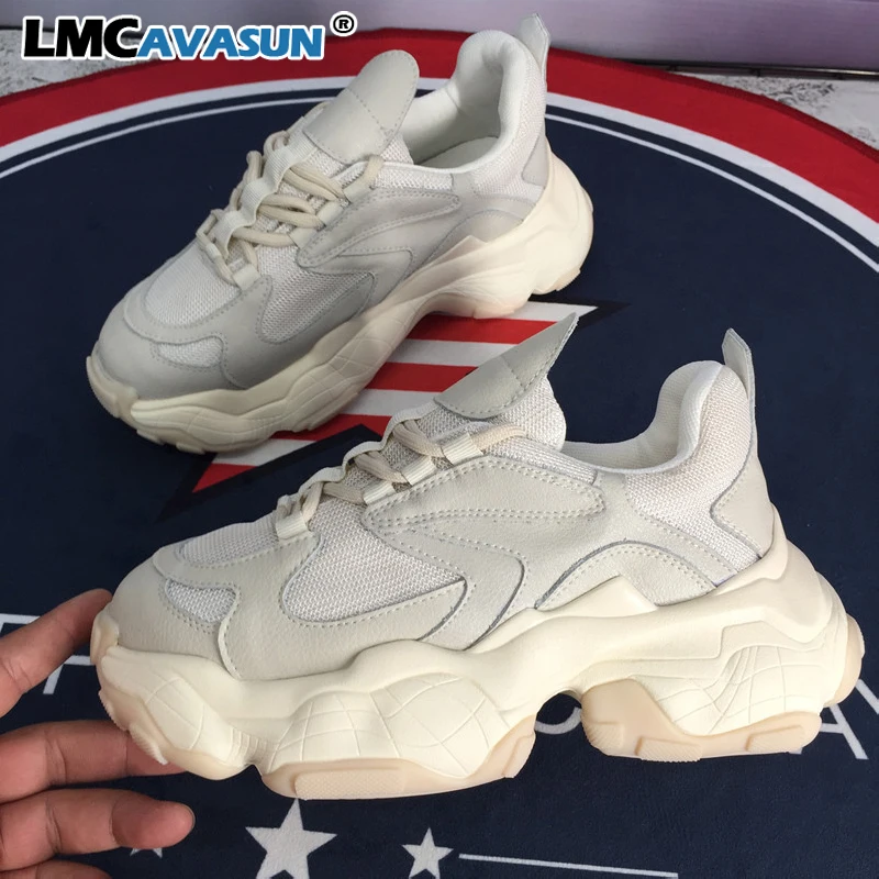 LMCAVASUN кроссовки из натуральной кожи для женщин 20 Весенняя дышащая удобная