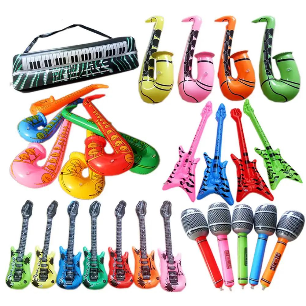 

Kids children Inflatable Props PVC Inflatable Guitar Microphone Lute Musical Instrument Kids Toy Party Props For Brthday Party