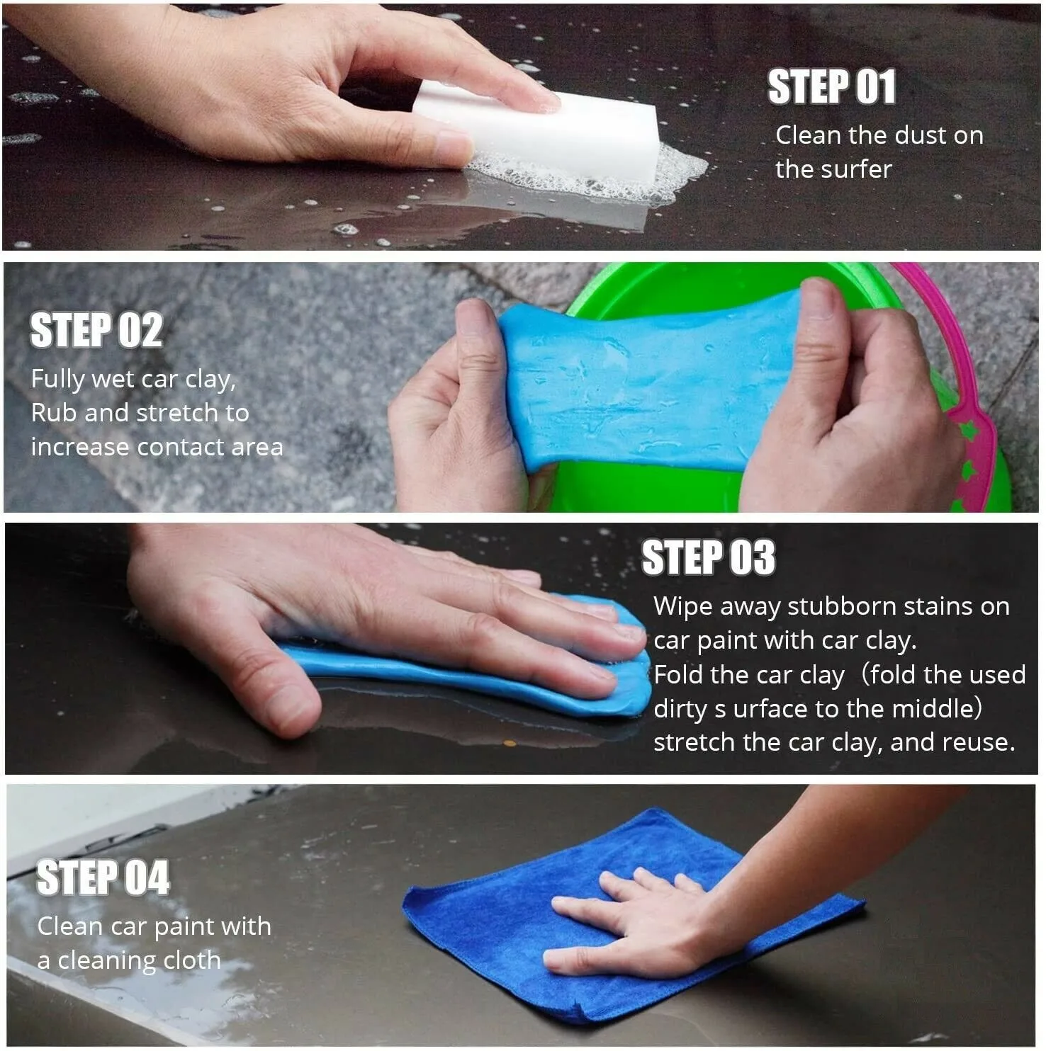 

Sponge Clay Bar Tool Wash Car Clean Cleaning Detailing Bar Medium Grade