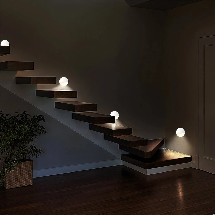 Инфракрасный датчик движения светодиодный ночник с питанием от аккумулятора