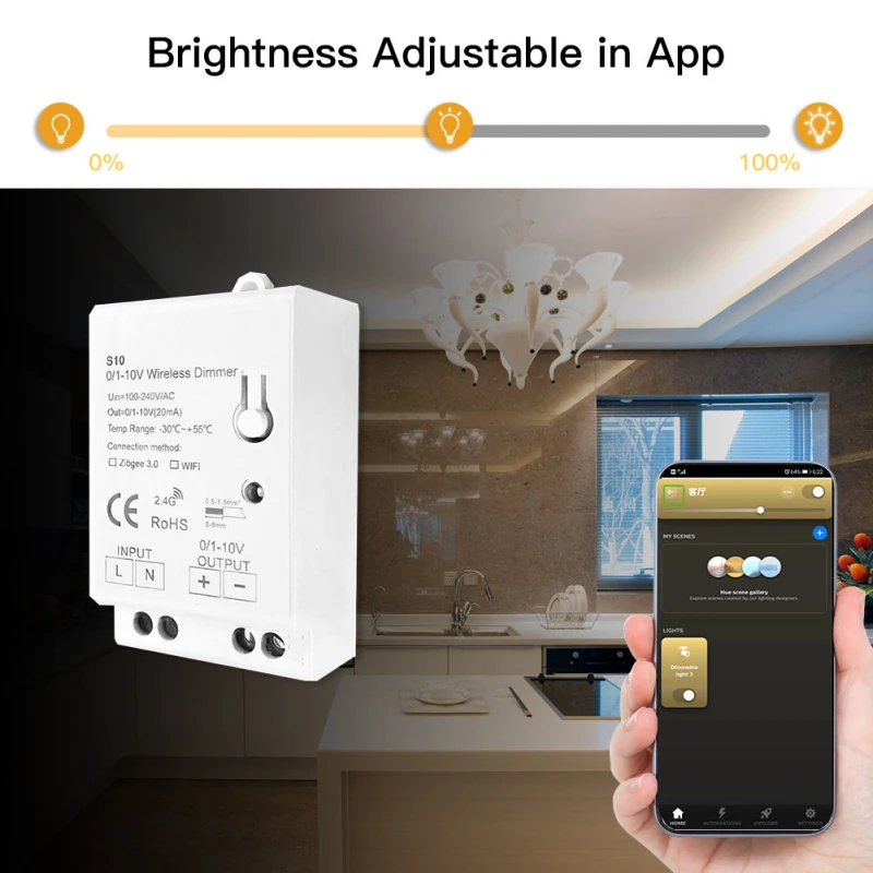 LED-регулятор яркости Tuya Zigbee 0/1-10 в | Электроника