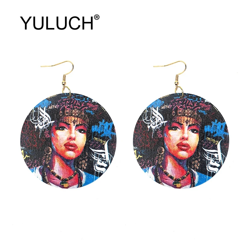 YULUCH 2019 круглые деревянные длинные серьги этнический Африканский стиль Индийский