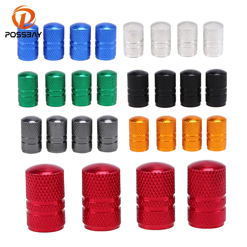 Универсальные алюминиевые колпачки клапанов автомобильных шин POSSBAY 4 шт. 1