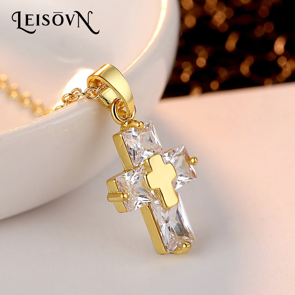 

2022 New Cross Crystal Necklace Fashionable Luxury Elegant Zircon Pendant Ladies Jesus Necklace Suitable For Girlfriend and Mom
