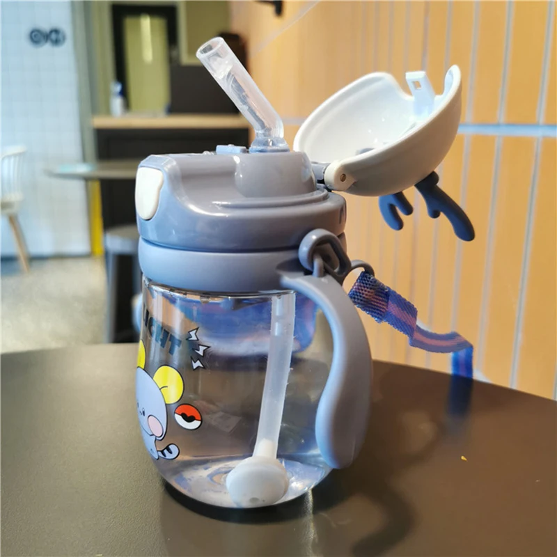 370 мл Новая креативная детская соломенная чашка с мультяшными животными оленями