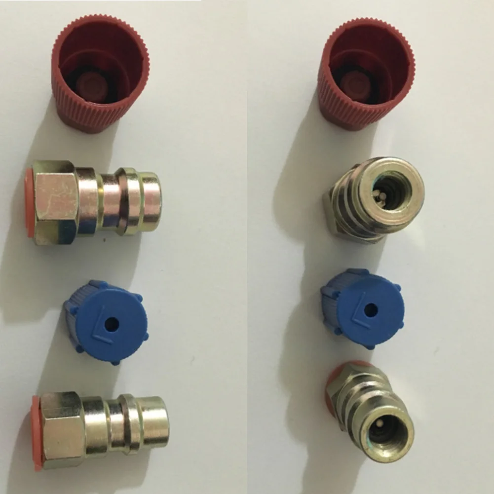 Air Conditioning Connector Conversion Adapter Durable With Cap Accessories 0.25 Inch SAE Joint Car Metal Threaded Tool | Автомобили и