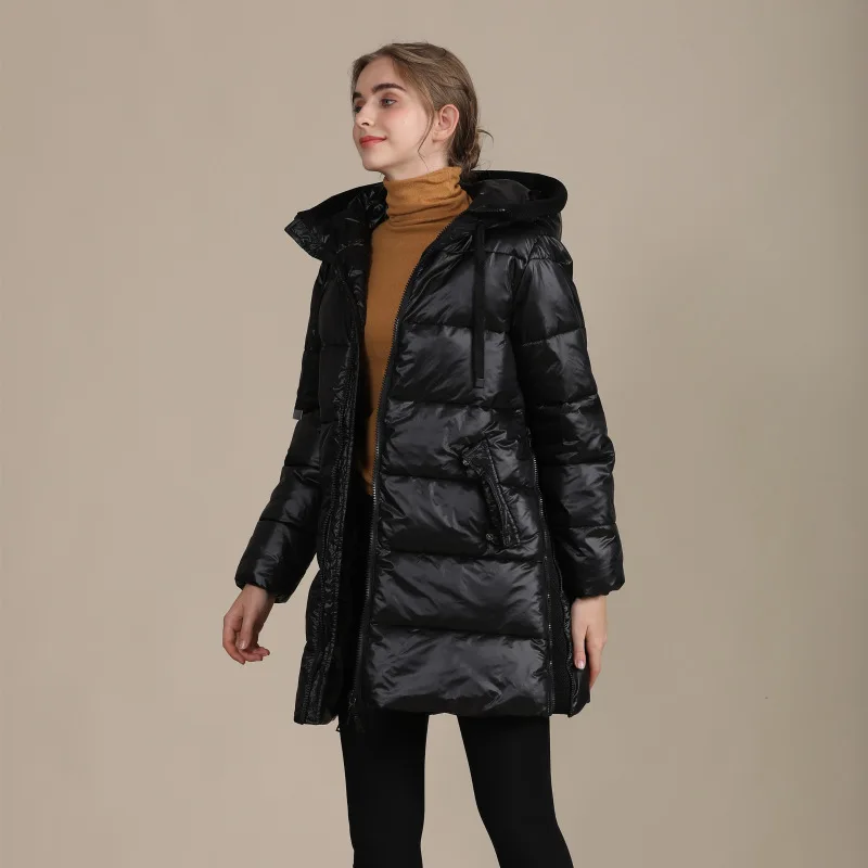 

New Oversize Winter 90% White Duck down coat women Grey Black jacket female Hooded Long Parkas Thick Warm Loose Casual outerwear