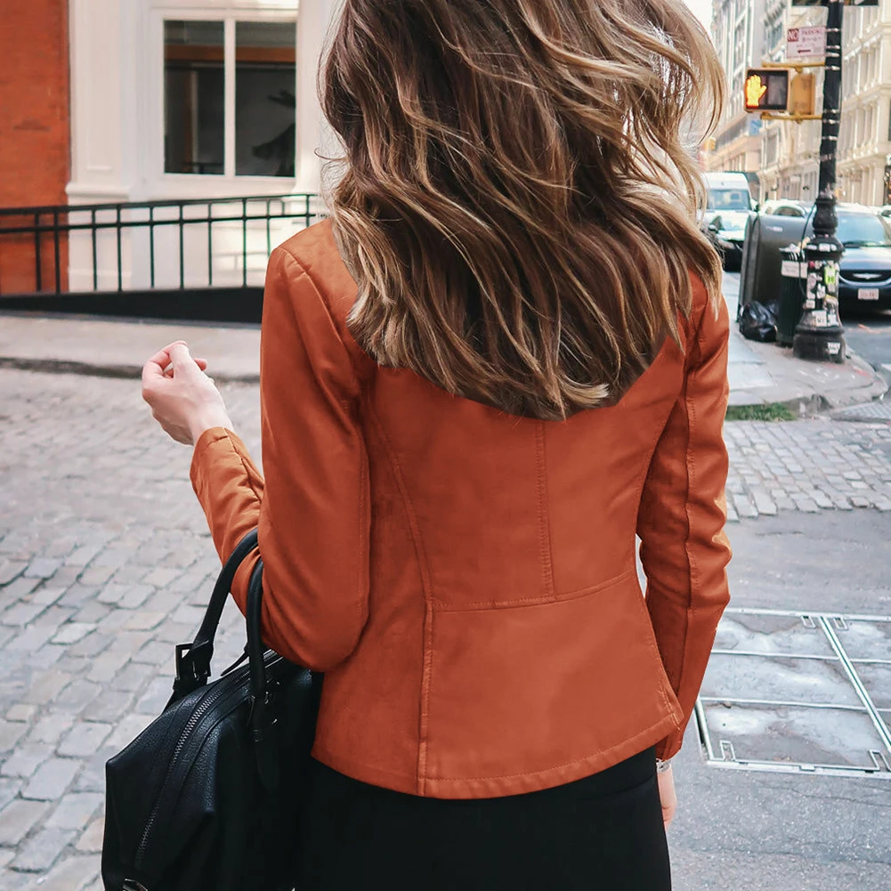 

Women Fashion Autumn Winter Jacket Short Faux Leather Suit Coat Outwear Clothes