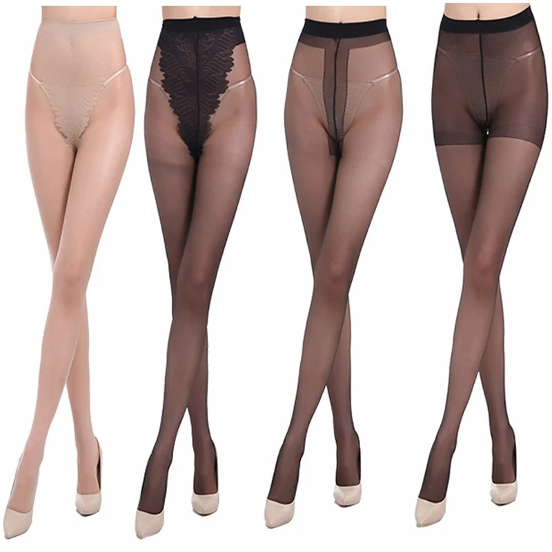 

2Pcs Female Women Tights Sexy Crystal Transparent Stocking Silk Nylon Tear Resistant Elastic Slim Pantyhose Lady Girls Stockings