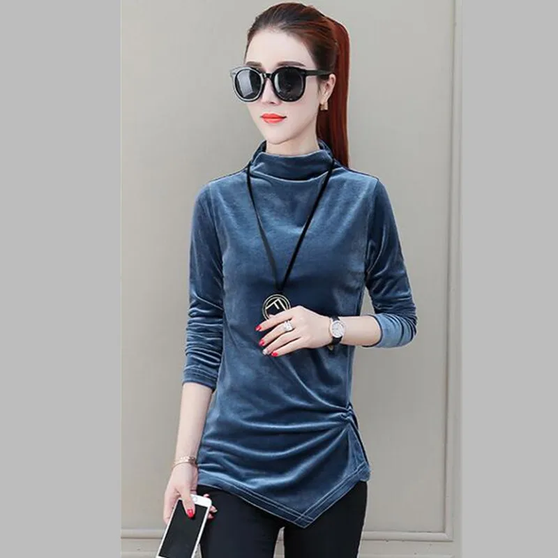 Размера плюс женская зимняя Осенняя Толстая теплая элегантная бархатная