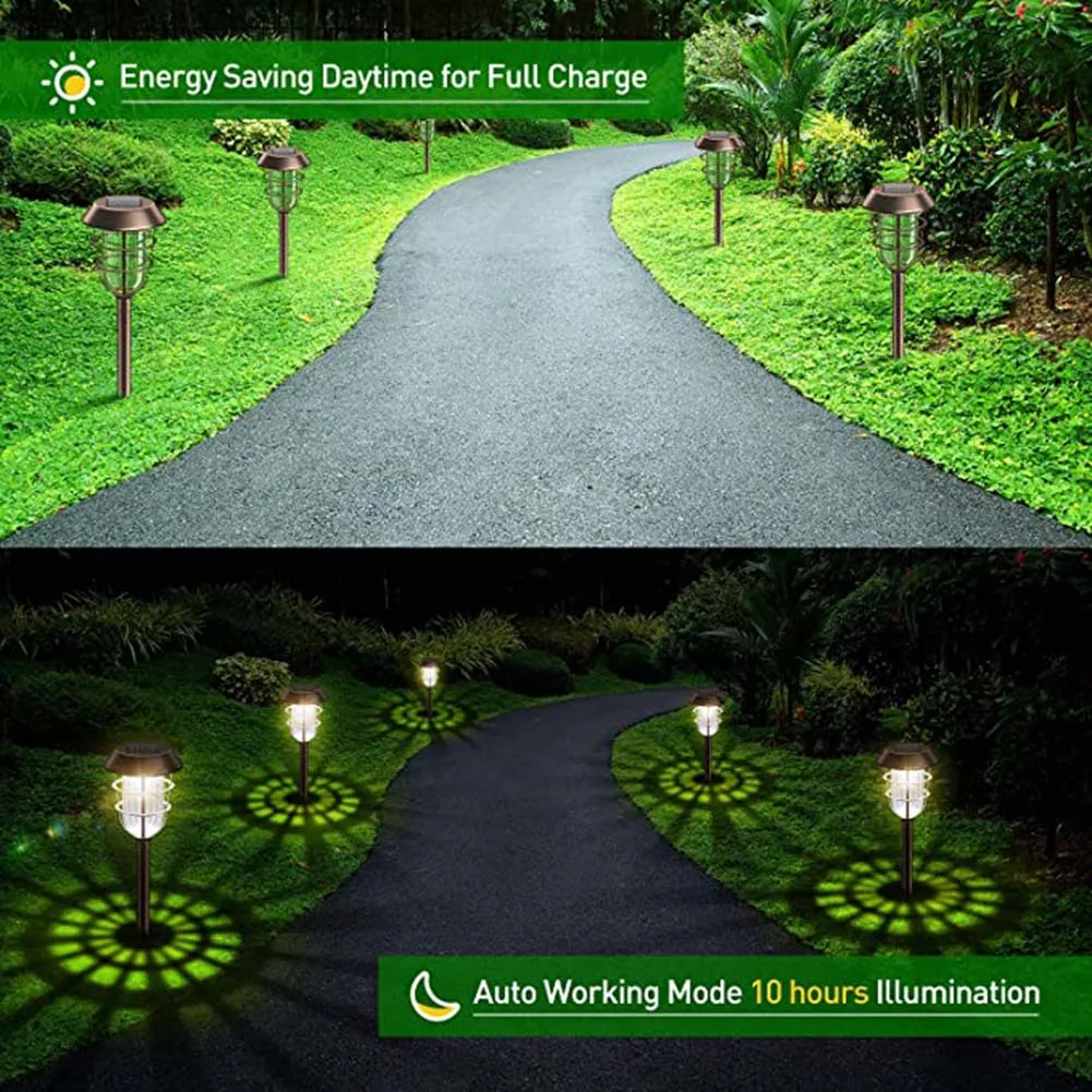 

1/6 Pcs Solar Pathway Lights Outdoor IP65 Waterproof LED Solar Lights for Garden Patio BJStore