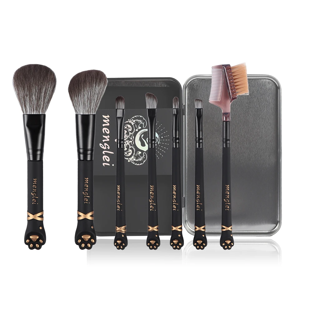 Набор кистей для макияжа кошачья лапа 7 шт.|Аппликатор теней век| |