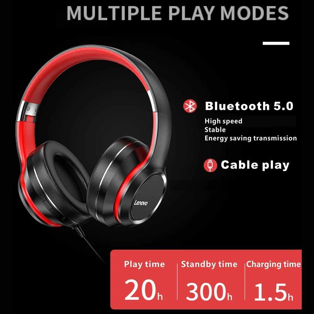 Lenovo HD200 Bluetooth наушники складные компьютерные беспроводные спортивные