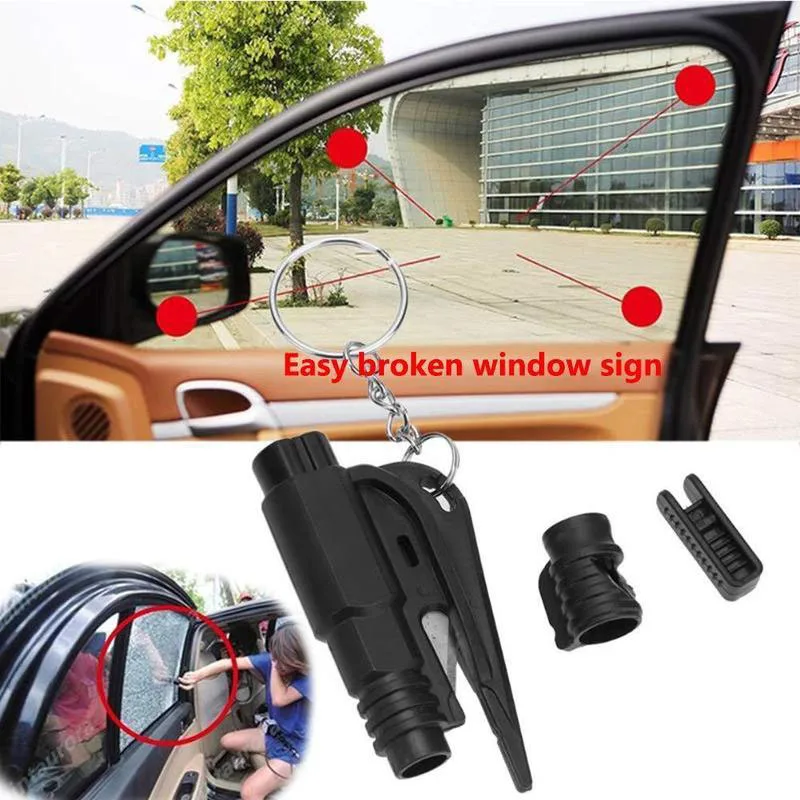 3 In 1 Spring Type Car Safety Hammer Life Keychain Seat Belt Knife Drop Shipping Exhaust Windbreaker Piercer | Автомобили и
