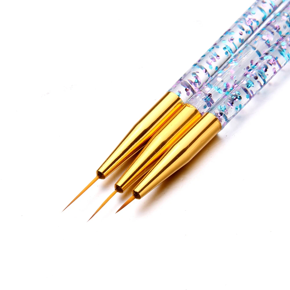 3 шт./компл. набор кистей для ногтей Nail Art кисть подводки маникюрные щетки