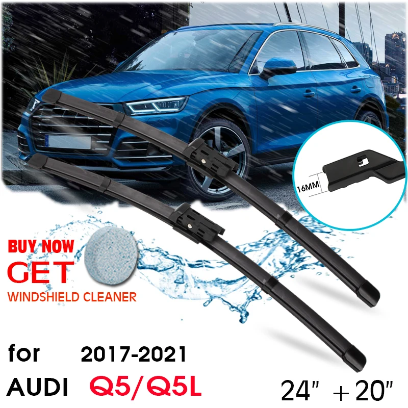 

Car Wiper Blade For Audi Q5/Q5L 24"+20" 2017-2021 Front Window Windscreen Windshield Wipers Blades Push Button Auto Accessories