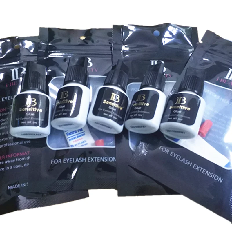 5bottles IB Ibeauty Sensitive Glue Individual Eyelash Extensions Black Cap False eyelash glue 5ml Korea Gift brush | Красота и