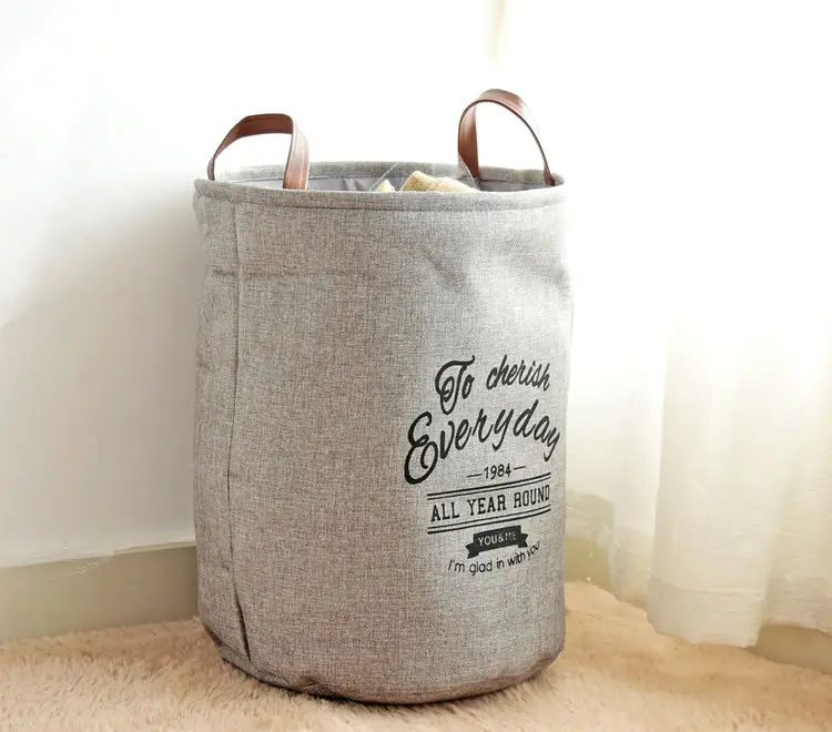 High quality Basket Stand Laundry Basket Toy Storage Box Large Bag Cotton Washing Dirty Clothes Big Basket Organizer Bin Handle