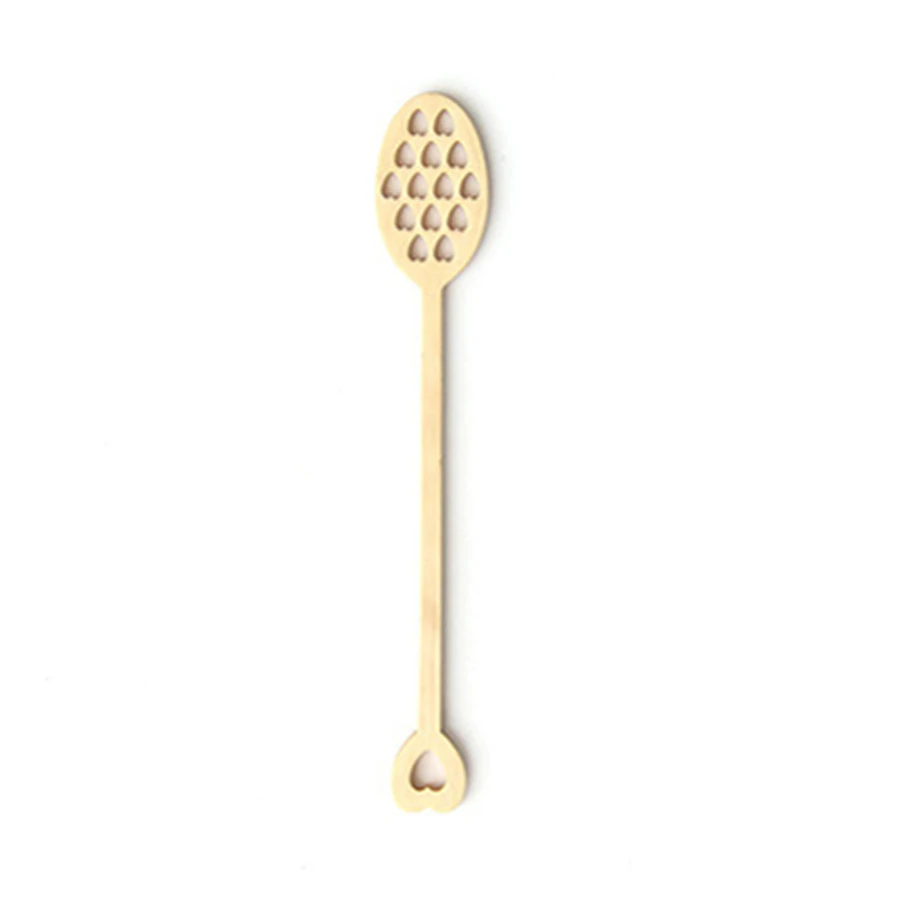 50 pcs Hollow Out Wooden Wood Honey Dipper Sticks, Honey spoon, Server for Honey Jar Dispense Drizzle Honey, Wedding Party Favor