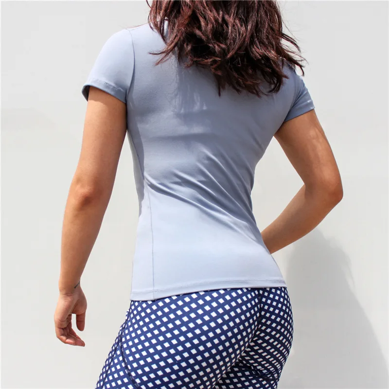 Летняя новая спортивная футболка женская быстросохнущая дышащая с коротким