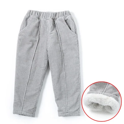 light grey thick Детские штаны; плотная Теплая Флисовая Вельветовая детская одежда; сезон осень-зима; брюки для мальчиков; штаны-шаровары для маленьких девочек; хорошее качество - Цвет: light grey thick