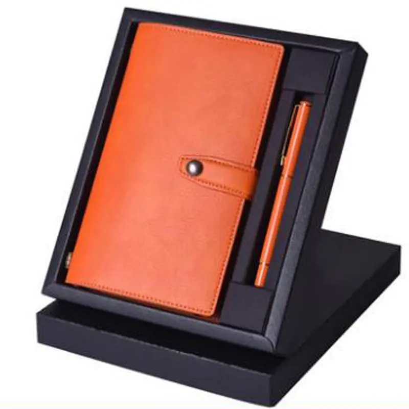 Orange With Pen Fromthenon винтажная записная книжка для путешественников дневник блокнот из искусственной кожи спиральная записная книжка бумажные журналы планирования школьные канцелярские принадлежности подарок - Цвет: Orange With Pen