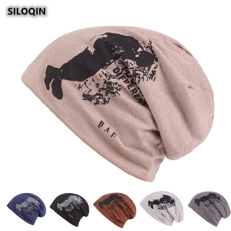 

Модная хлопковая Шапка-бини SILOQIN для мужчин и женщин на осень и зиму, складная шапка с защитой ушей для сохранения тепла, индивидуальная шапк...
