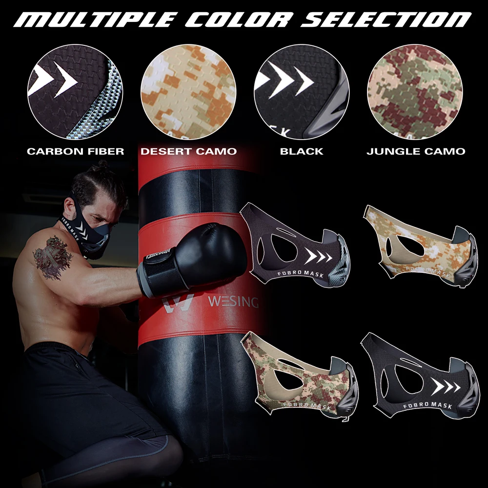 FDBRO Спортивная маска черный высотные упражнения кондиционирования мышцы Фитнес