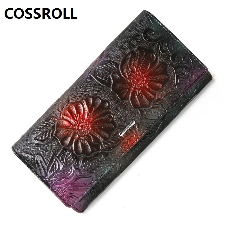 Роскошный бренд женские кошельки натуральная кожа Женский кошелек Цветочный
