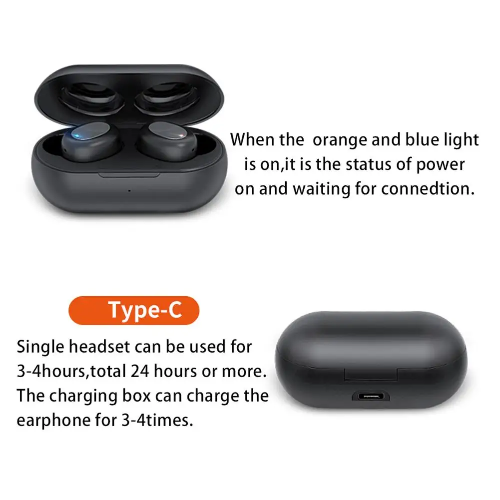 

Tw15 Wireless Bluetooth V5.0 Headset Stereo Virtual Surround Led Power Display Touch Control Hd Call In-Ear Sports Earphones