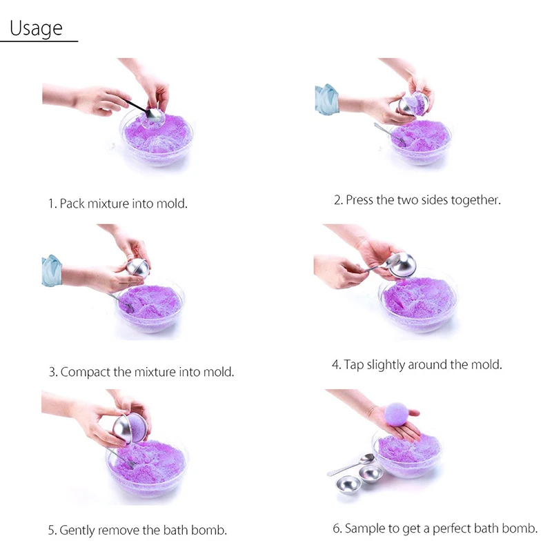 2/шт 3D алюминиевый сплав для ванны формы бомб шара 8 см соленой бомбы набор