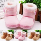 Зимние ботинки для новорожденных девочек, теплые ботинки с плюшевой подкладкой, Нескользящие милые ботинки с мягкой подошвой для малышей