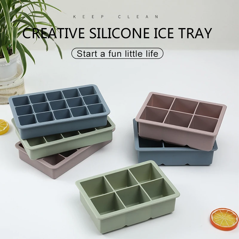 

15 cells Ice Cube Trays Molds Easy-Release Square Shape Silicone Ice Cube Maker Form For Ice Candy Cake Pudding Chocolate Molds