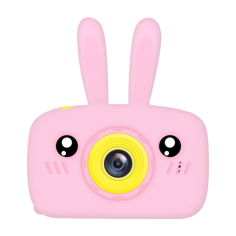 Children Cute Aniaml Digital 1300W HD Camera Cartoon Bear Shape 2 Inches IPS Screen Mini Toy Gift For Kids | Электроника