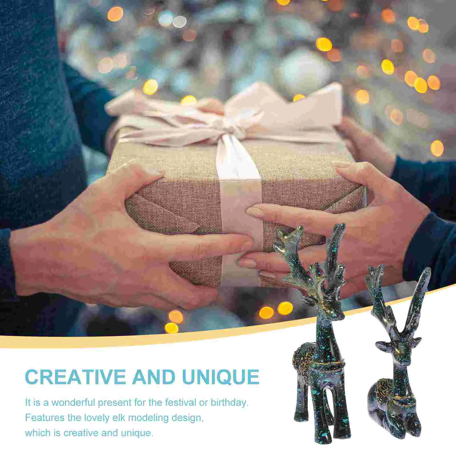 1Set Home Lovely Resin Decor Small Elk Shape Adornment Car Interior Ornament | Дом и сад