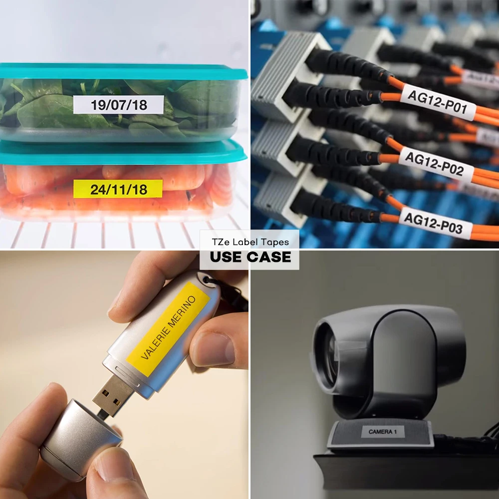 60 шт. совместимый для p-касания принтер этикеток черный на белом лента Tze-231