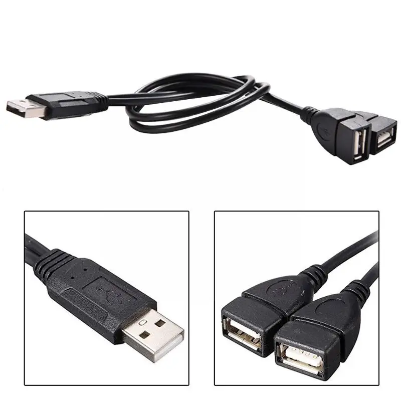 Разветвитель-переходник с USB 2 0 A папа на двойных гнездовых разъема Y