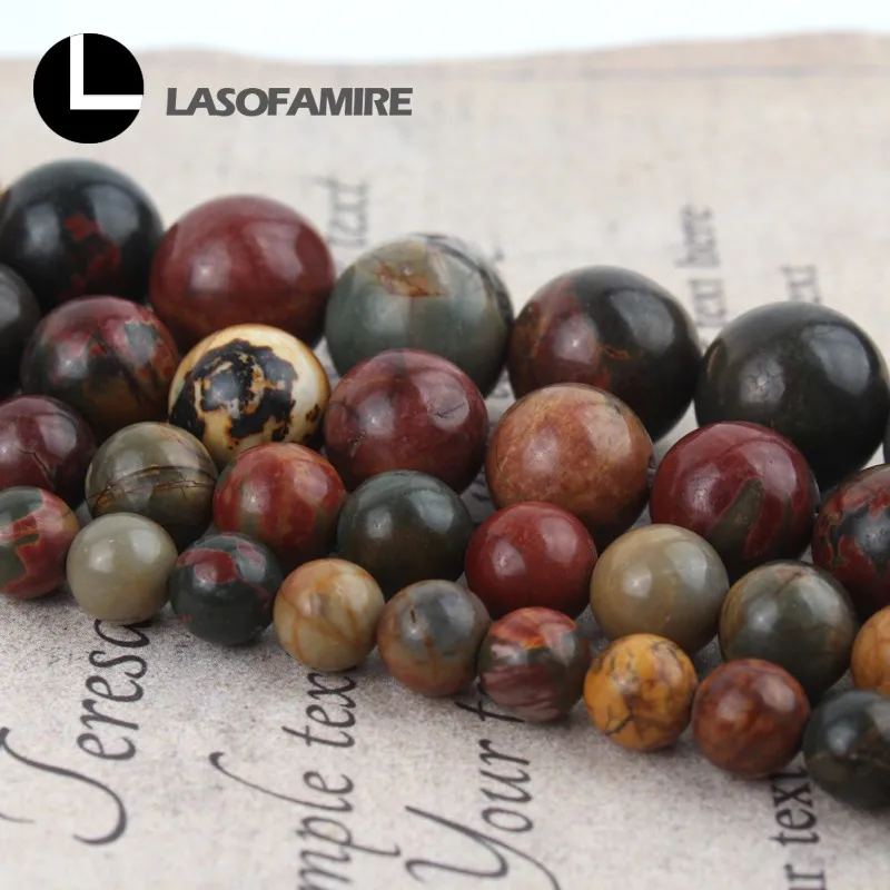 Натуральный камень красочные Пикассо яшмы вокруг свободные бусины для