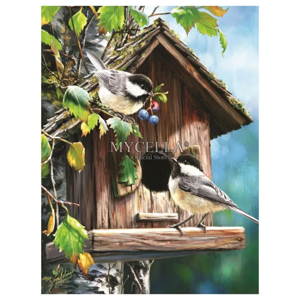 

Full 5D DIY Diamond Painting Sweet Home Birds Birdhouse Embroidery Cross Stitch Diamond Mosaic Decor Gift Wall Stickers Picture