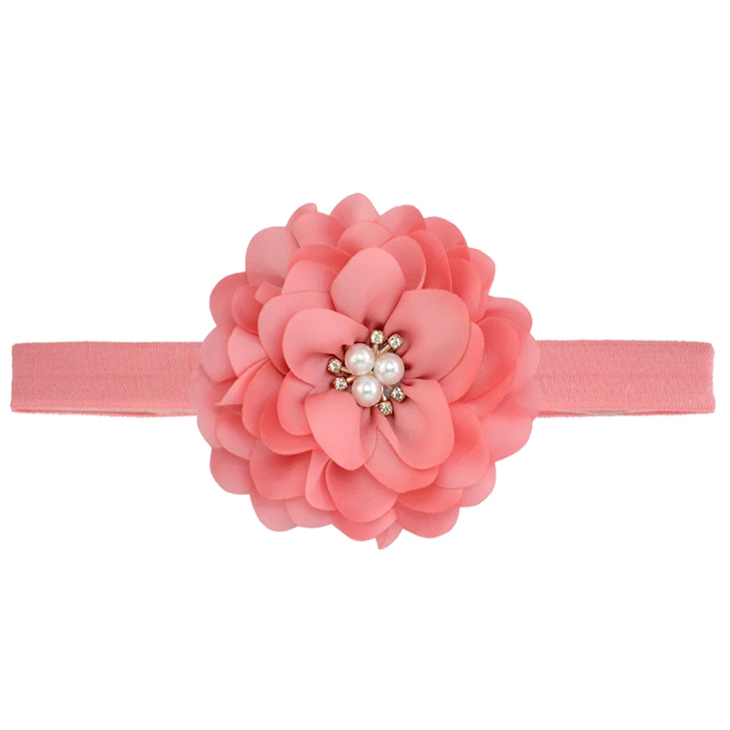 

1 Pcs Baby Girl Pearl Artificial Flower Headband Girls Fresh Style HairBand Newborn Cute HeadWraps Kids Elastic Hair Accessories
