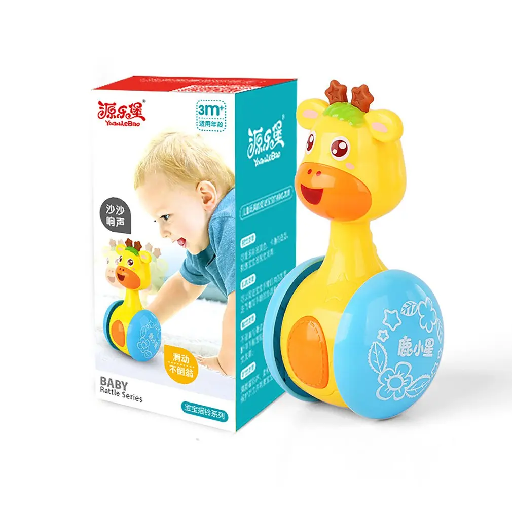 Lovely Cute Cartoon Baby Rattles Tumbler Doll Baby Toys Sweet Bell Music Roly-poly Learning Education Toys Gifts