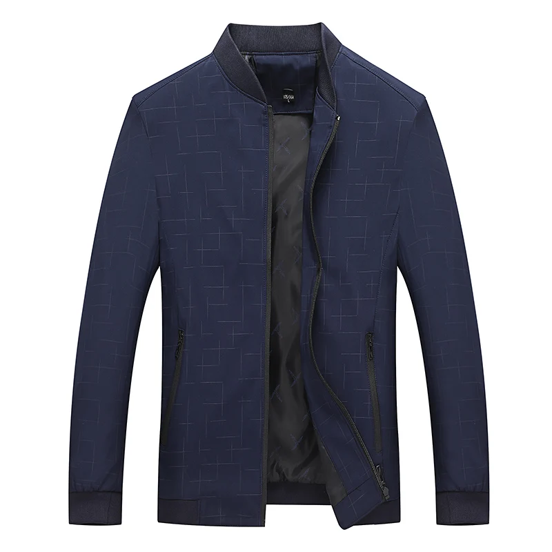 

2020 Spring Autumn Men's Clothing Brand Business Jacket Men Zipper Blue Coat Male Casual Stand Collar Jacket Outwear M-3XL